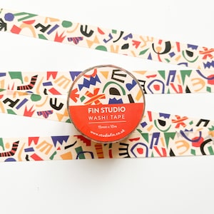 Fin Studio Design Washi Tape - Patterned washi tape / bullet journal washi tape / Miro