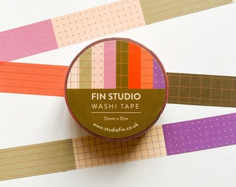 Fin Studio Design Washi Tape - Gemustertes Washi tape / Bullet Journal Washi tape / Grids