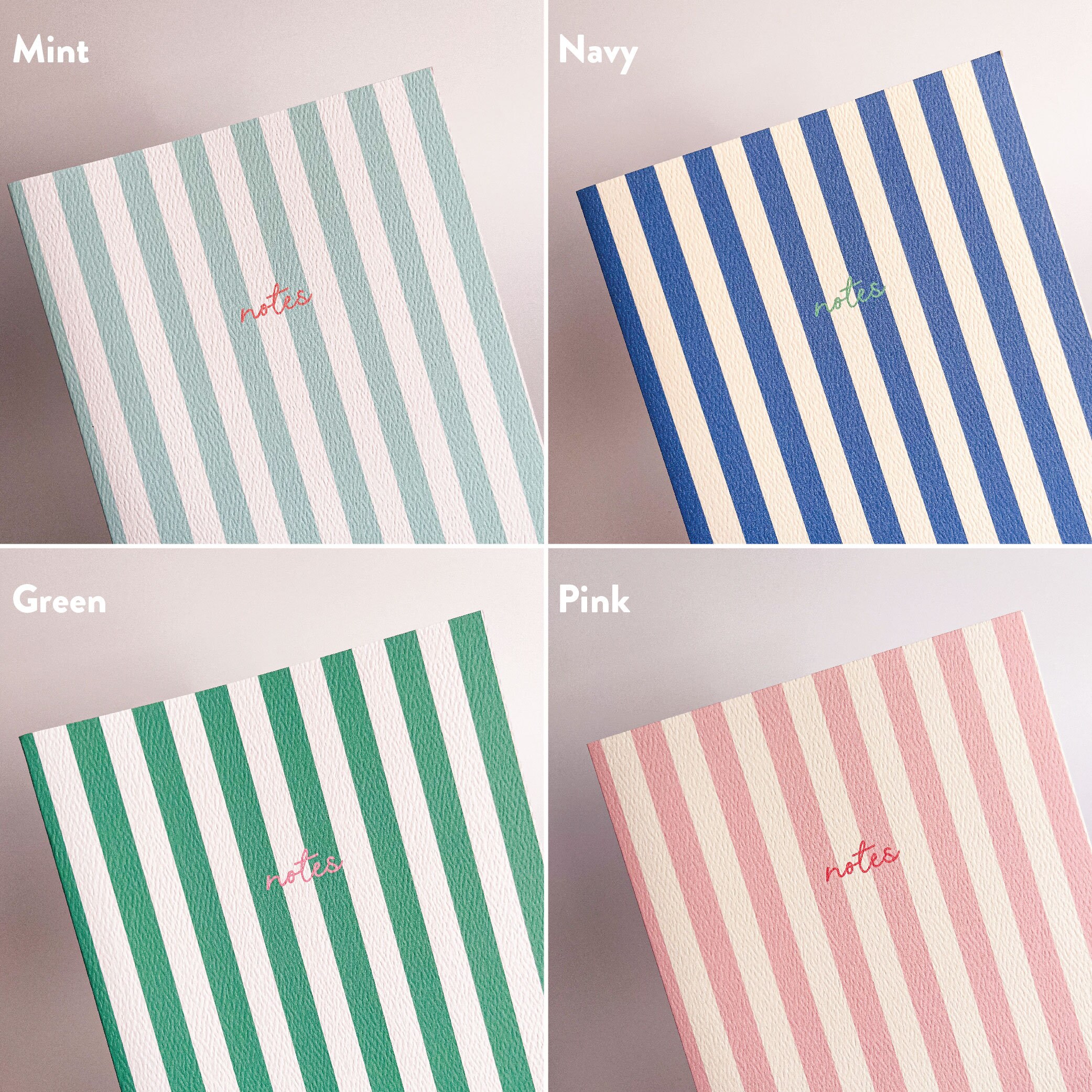 Handmade Notebook - Personalised / A5, A6 Size / Striped Notebook ...