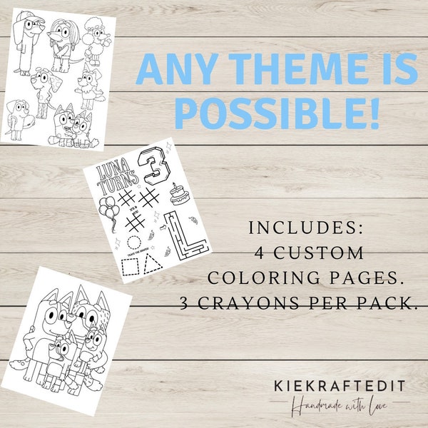 Bluey Coloring Personalized Happy Birthday - Etsy