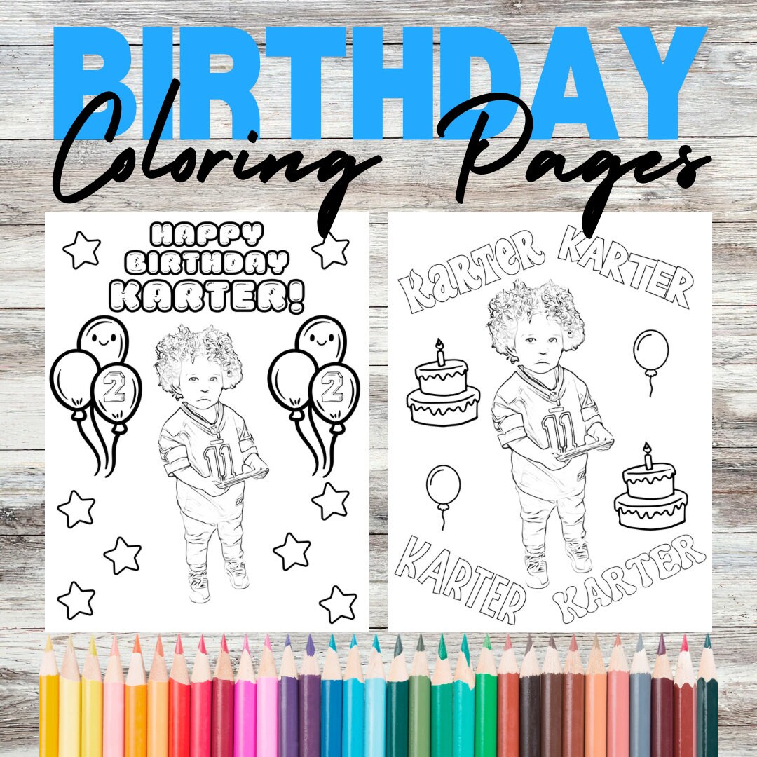 Personalized Birthday Coloring Picture | Birthday Coloring Sheets | 48 ...