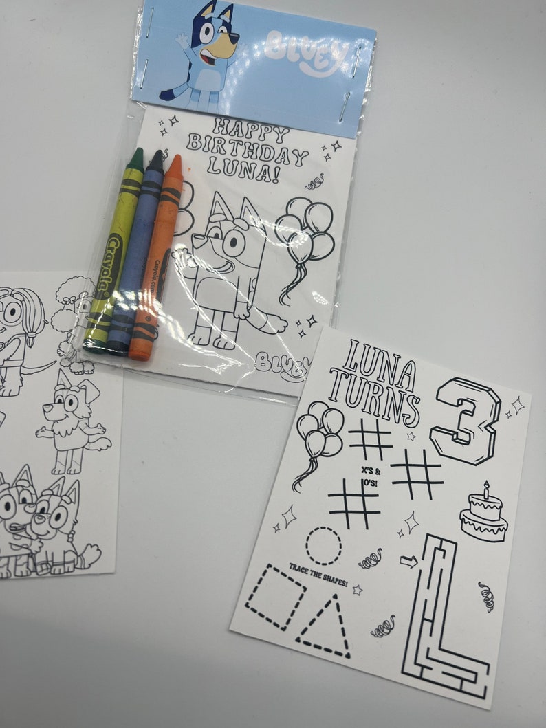 Mini Coloring Pages Bluey Coloring Book Custom Coloring - Etsy