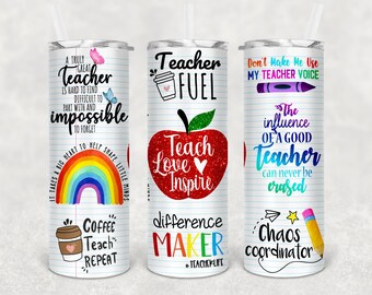 Teacher Sublimation Cup| 20 oz Tumblers | Cups for Teacher | Teacher Gifts | 1st Year Teacher Gifts |Teacher Appreciation Cup