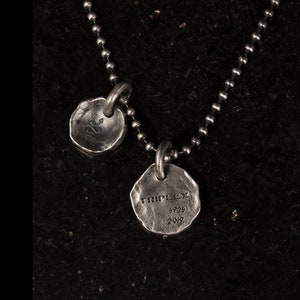 Initial Sterling silver necklace Dainty snake necklace Men necklace Personalized for women Silver coin chain pendant necklace Real Handmade