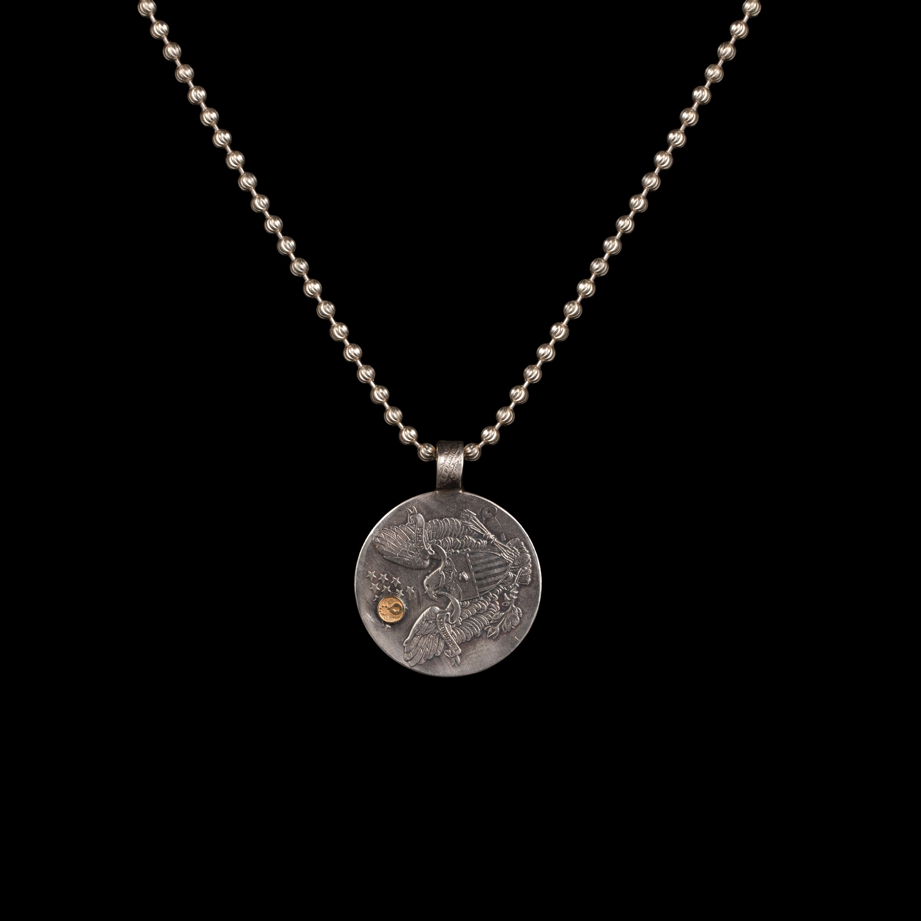 Silver coin necklace mens Clearance
