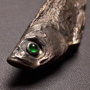 Unique brooch,Personalized brooch,Silver Fish brooch,Custom engraved name brooch,Real Handmade
