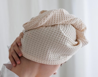 Toalla de muselina para el cabello: turbante de spa suave y sin frizz