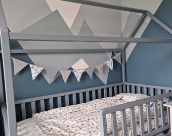 Drapeaux en coton de qualité supérieure pour chambre de bébé, décoration murale guirlande, guirlande de drapeaux, guirlande de guirlandes, guirlandes marron, chambre de bébé, drapeaux triangle pour chambre de bébé