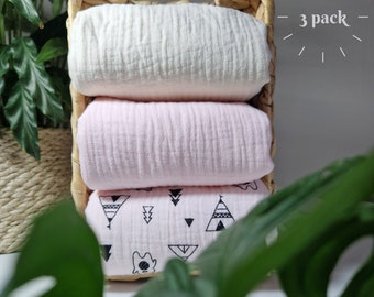 Diaper Changing Pad, Set of 3, Waterproof Change Mat Cover, Travel Changing Mat, Wickelauflage, Muslin Bedding