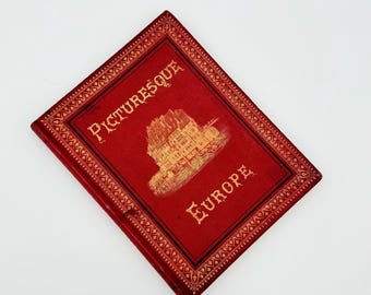 Antique Book 1876 Picturesque Europe Vol. IV Leather-Bound First Edition Harry Fenn Illustrations Victorian Collectible