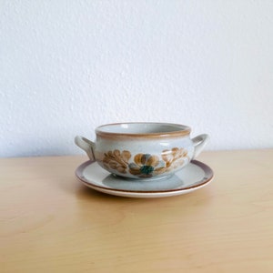 Retro Soup Dish Set - 10 Pieces | Original Vintage Tableware in Boho Style | Soup Cups with Speckled Design | Farmhouse Style Soup Plates