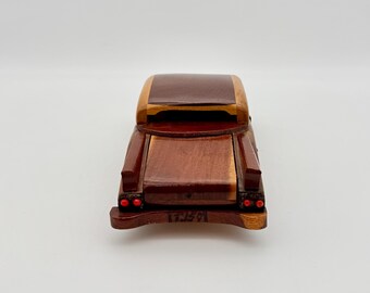 Vintage Wooden Cadillac Model Car Cuba Handmade Classic Car Decor