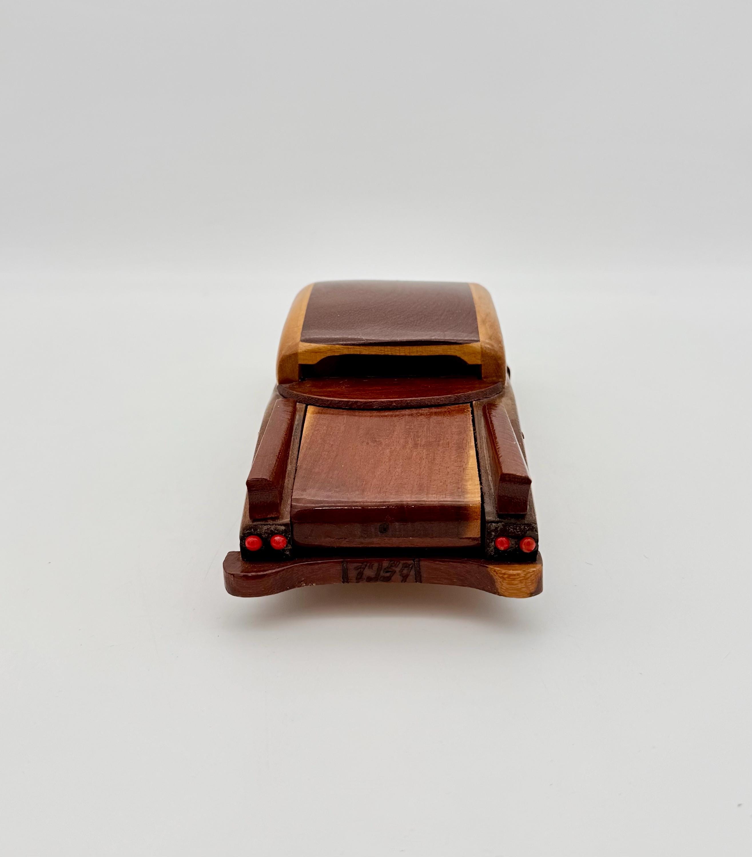 Vintage Wooden Cadillac Model Car Cuba Handmade Classic Car Decor
