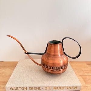 Copper Watering Can Vintage Mid Century Copper Pitcher Elegant Retro Can Slim Watering Can Decorative Can Windowsill Decor