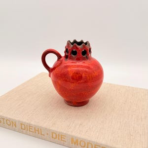 Red Ceramano vintage vase from the Royal series mid century decor WGP vase retro handle vase West German pottery collectible studio pottery