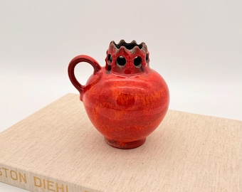 赤い陶器の花瓶 - Etsy 日本