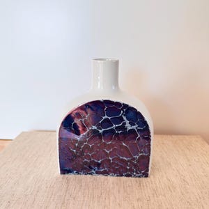 Artistic Vintage Fürstenberg Porcelain Vase | Handmade Abstract Vase, Made in West Germany | Modern Art Vase with Metallic Sheen