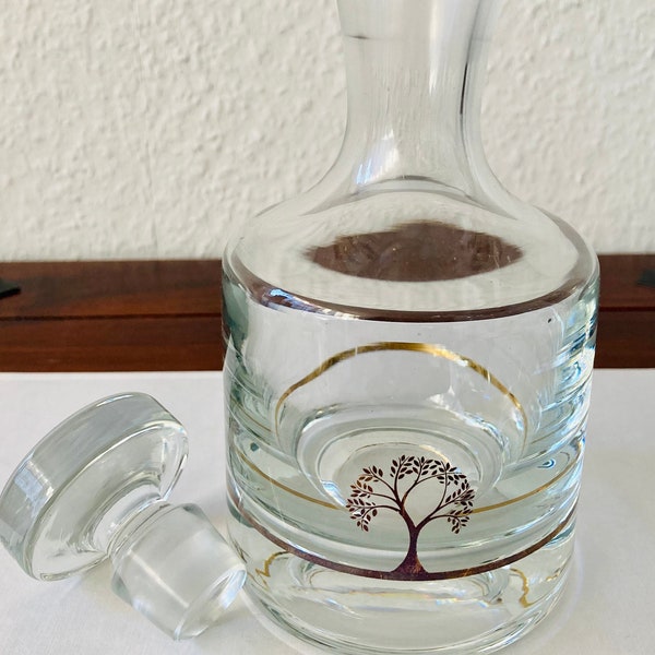 Kristallglaskaraffe mit Baummotiv für Whiskey oder Likör
