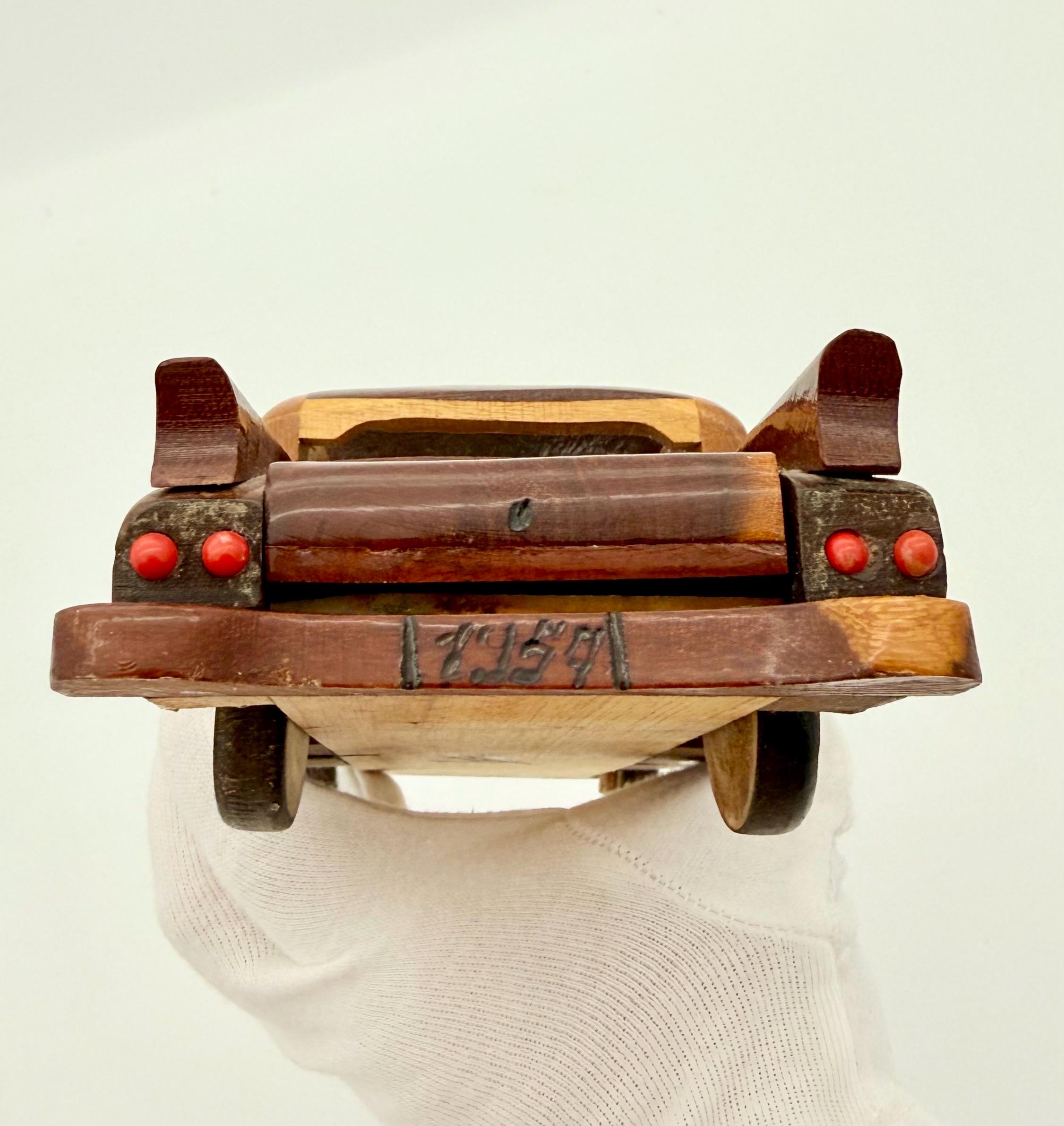 Vintage Wooden Cadillac Model Car Cuba Handmade Classic Car Decor