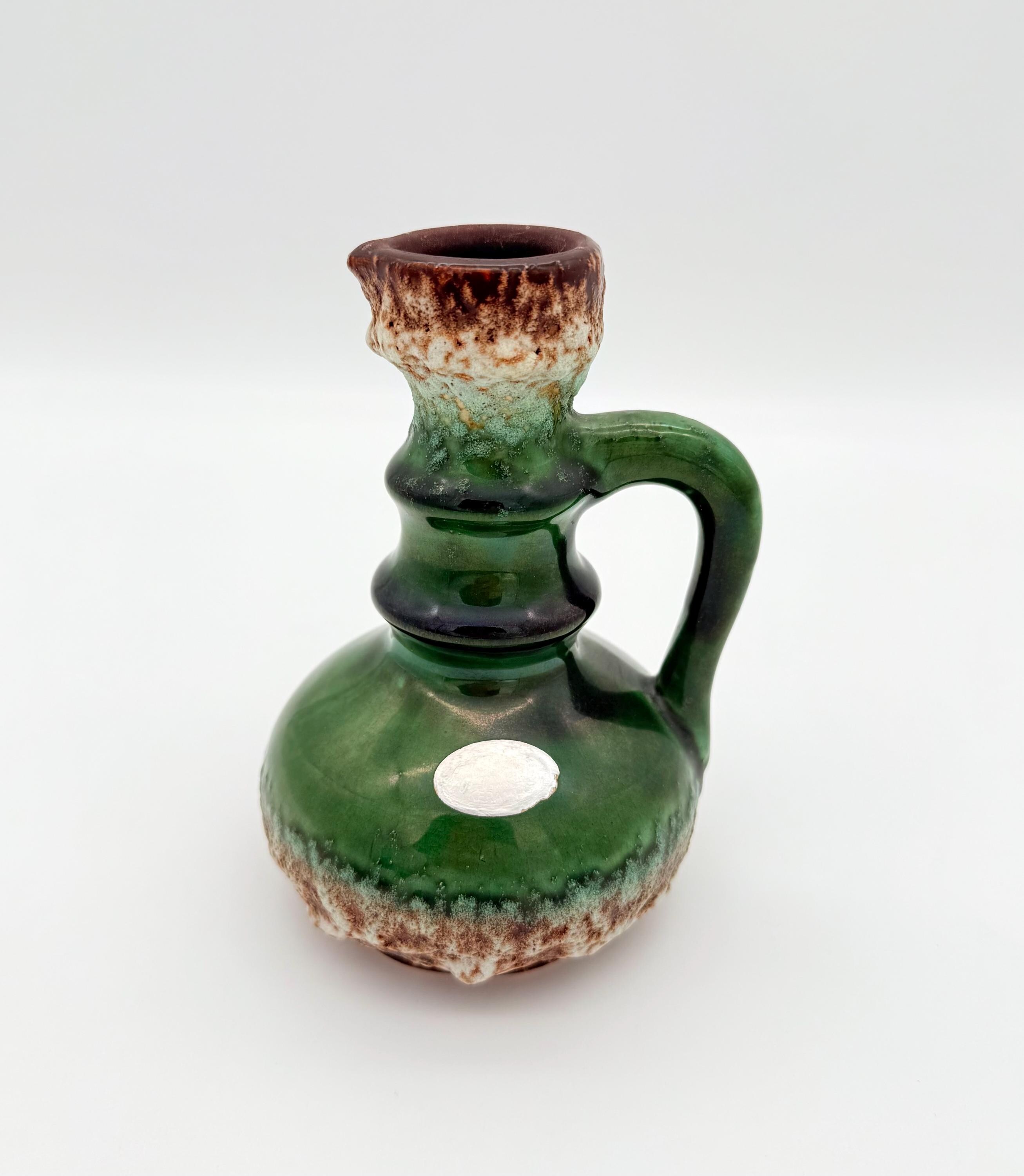 Buy Small Green Vintage FAT LAVA Vase by Jopeko Made in Western