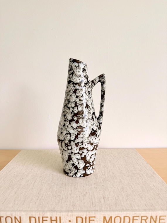 Vintage FAT Lava Vase by Scheurich Retro Handle Vase With Lava