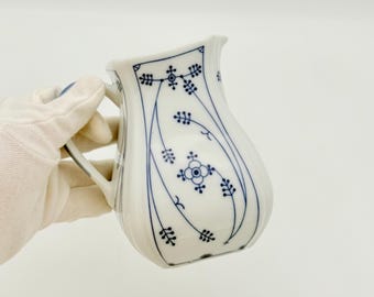 Vintage mjölkburk, blått och vitt lökmönster, keramik, lantlig stil, bondgård, tillverkad i Tyskland, 0,5 l