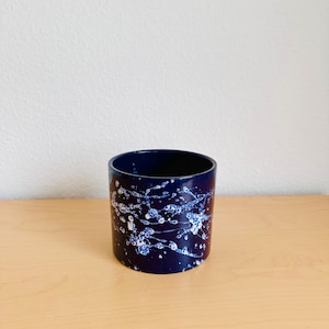 Blue Vintage Original FAT LAVA Marei Flower Pot Made in Western Germany 1970s Retro Ceramic Plant Pot Mid-Century Planter WGP Cachepot
