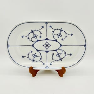 Vintage Jäger Eisenberg XL Blue White Serving Platter German Farmhouse Pottery