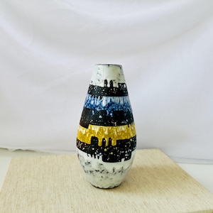 VEB Haldensleben Vase Original GDR Pottery 1970s Handmade Vintage WGP Ceramic Color Drip Design East German Decor Handmade Vase