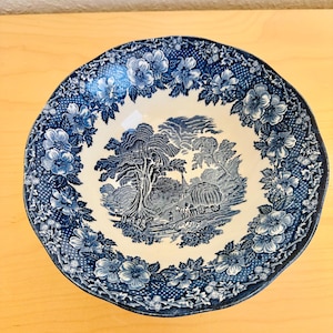 Vintage Blue Willow Bowl by Enoch Wedgewood, Made in England | Blue and White English Pottery | Vintage Bowl | English Country Style