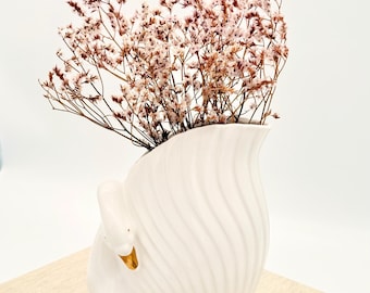 ヴィンテージの白鳥の陶器の花瓶 – 鳥の尾の彫刻デザイン - Etsy 日本