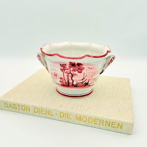 Vintage Red and White Planter Kreiser Ceramica Made in Italy Retro Flower Pot Farmhouse Cottagecore Rustic Plant Pot
