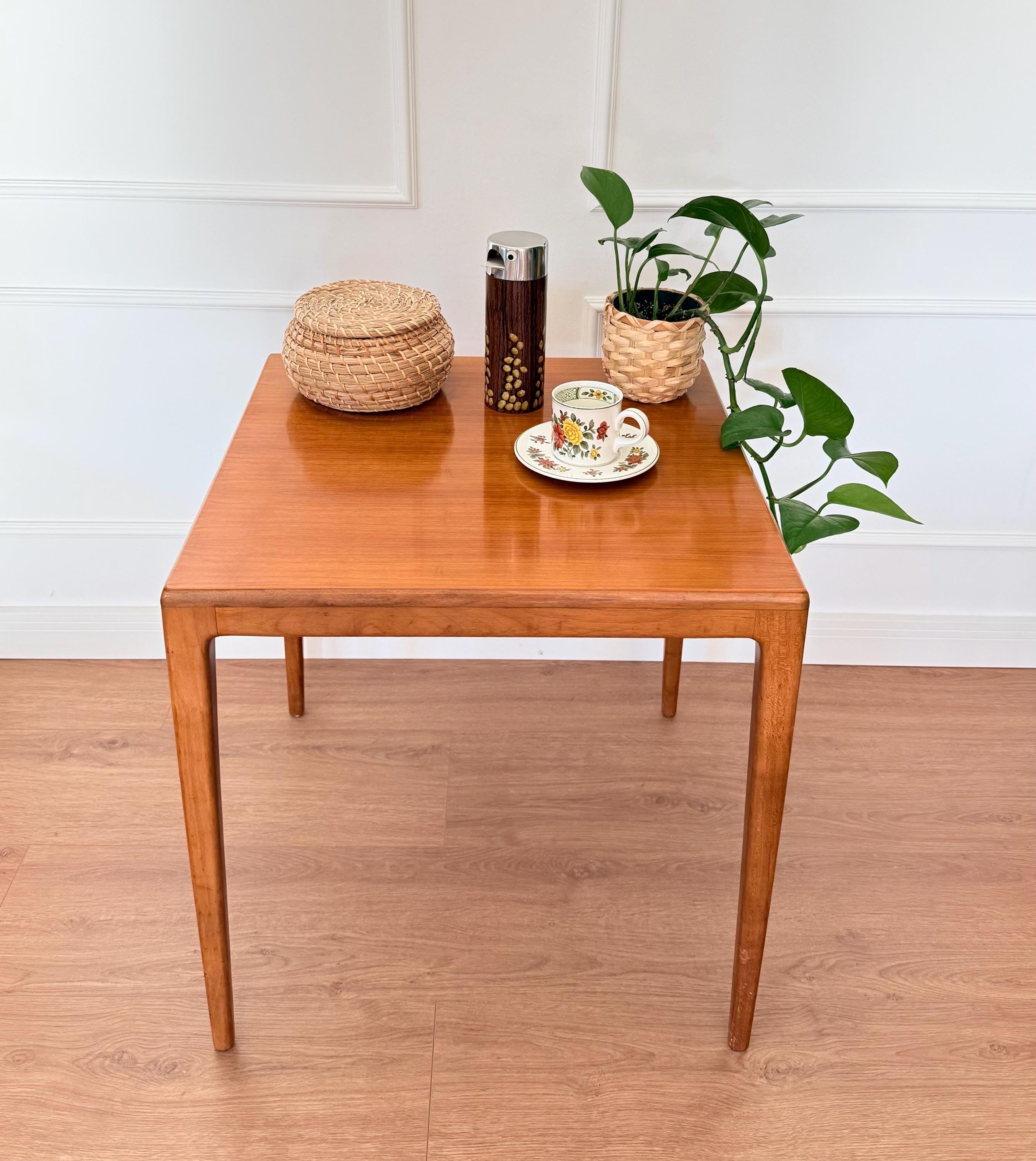 Mid Century Teak Side Table Vintage Scandinavian Small Teak Coffee ...