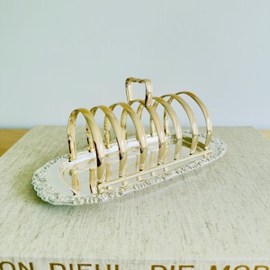 Porta tostadas plateado Vintage Elegante soporte para pan, posavasos o cartas Accesorio de mesa retro Soporte para tostadas color plata