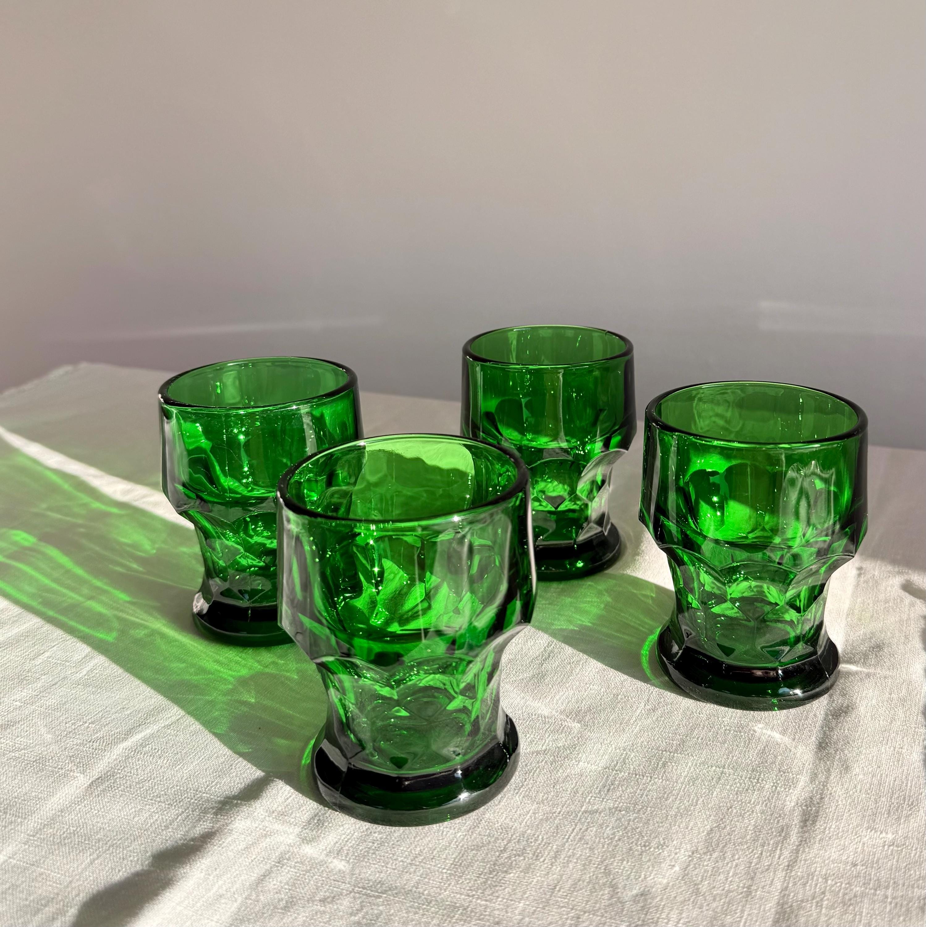 Blue green glassware