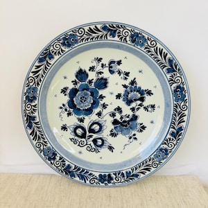 Delft Wall Plate Vintage Koninklijke Goedewaagen Blue White Classic Wall Decor Retro Serving Plate Delftware Collector Plate