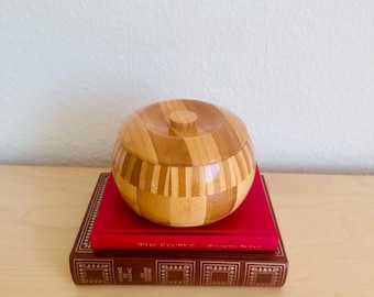 Vintage Holzdose aus den 1970er Jahren - Boho / Natürlich Stil