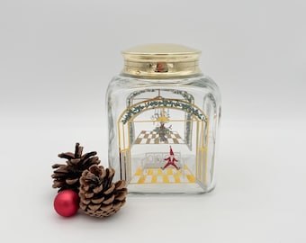 Vintage Holmegaard Christmas Cookie Jar 2000 Danish Glass Scandi Holiday Decor Y2K Millennium Christmas