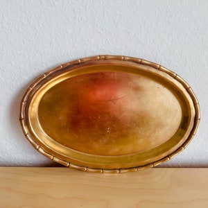 Oval vintage brass tray