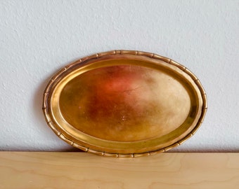 Vassoio ovale vintage in ottone