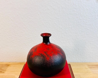 ヴィンテージミッドセンチュリー溶岩花瓶 – Fat Lava Keramik、60er