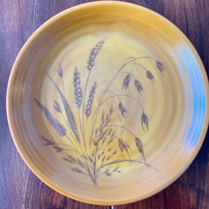 French Vintage Arcopal Dinner Plate Set (6 pcs.) – &quot;Volcano&quot; Series from the 1970s | Amber Glass Plates | Boho Autumn Decor | 70s Dinnerware