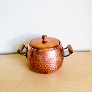 Hammered Vintage Copper Pot / Retro Copper Pot / Old Stöckli Cooking Pot / French Kitchen / Farmhouse kitchenware / copper kitchenware
