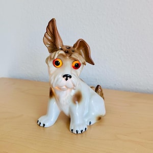 Mangiafumo vintage / lampada elettrica profumata Terrier degli anni '50 | Lampada in porcellana a forma di cane | lampada profumata | lampada decorativa per cani