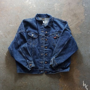 1980s Lee dark wash denim jacket | vintage 80s Lee denim jacket | 80s Lee denim jacket | vintage 80s Lee dark denim