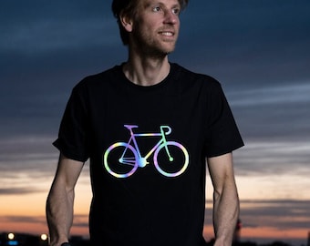 Camiseta refletora: Bicicleta Arco-Íris