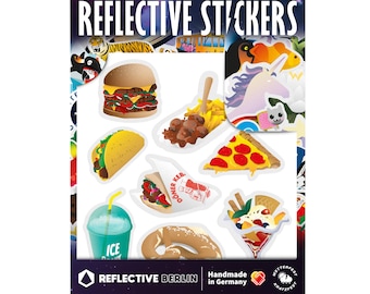 Adesivos refletivos - Fast food, comida não saudável
