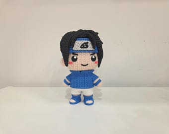 Sasuke 3D Printed Crochet Pattern Collectible | Naruto Anime Desk Decor Gift