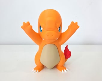 Charmander Window Display Pokemon | 3D Printed Collectible | Gamer Desk Decor Gift