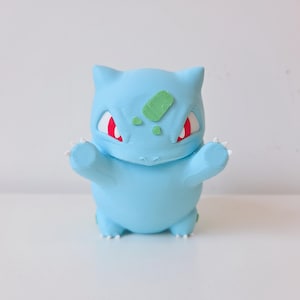 Bulbizarre vitrine Pokemon | Objet de collection imprimé en 3D | Cadeau déco de bureau pour joueur